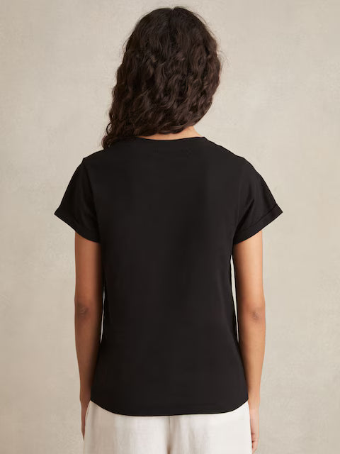 FRIEDMAN-V-Neck T-Shirt in Black