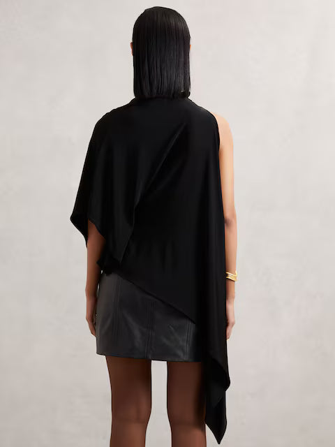FRIEDMAN-Cape Detail Top in Black
